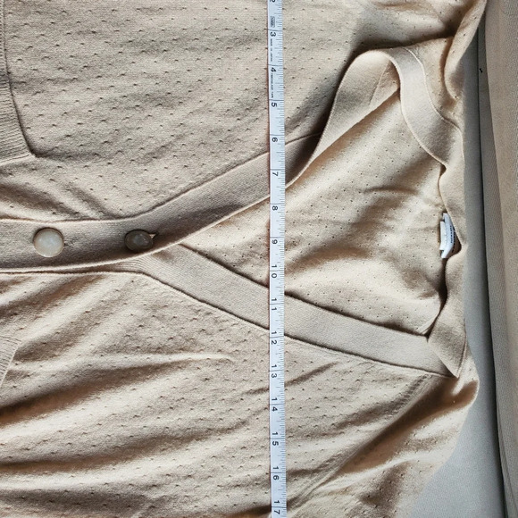 Club Monaco 100% Cashmere Oatmeal Cream Cardigan with 3/4 sleeves women's size S - Picture 11 of 12